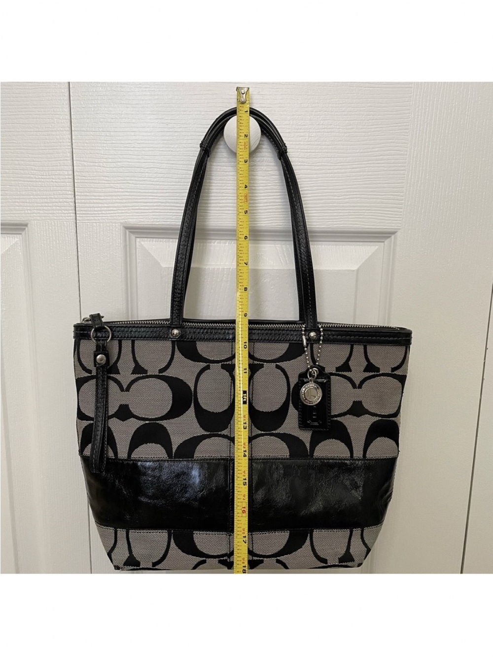 Coach Signature Canvas Tote in Black and Gray - Picture 12 of 13